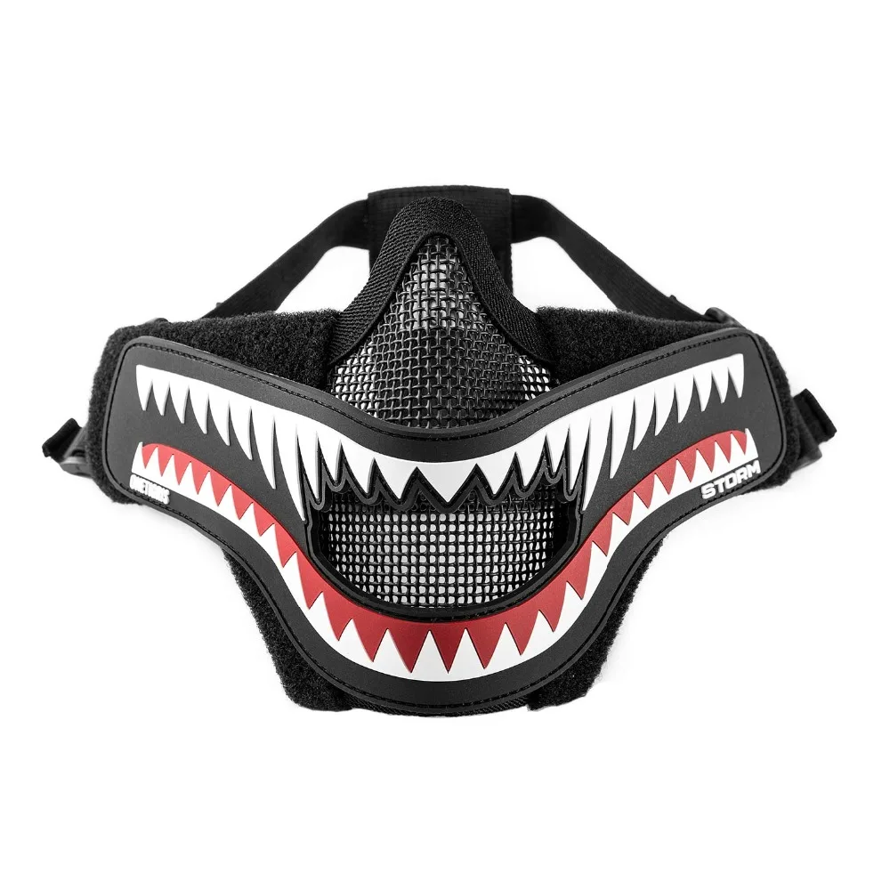 Comprar Máscara de malla plegable táctica OneTigris máscara XStorm Airsoft y Combo de parches para Airsoft Paintball con correa elástica ajustable