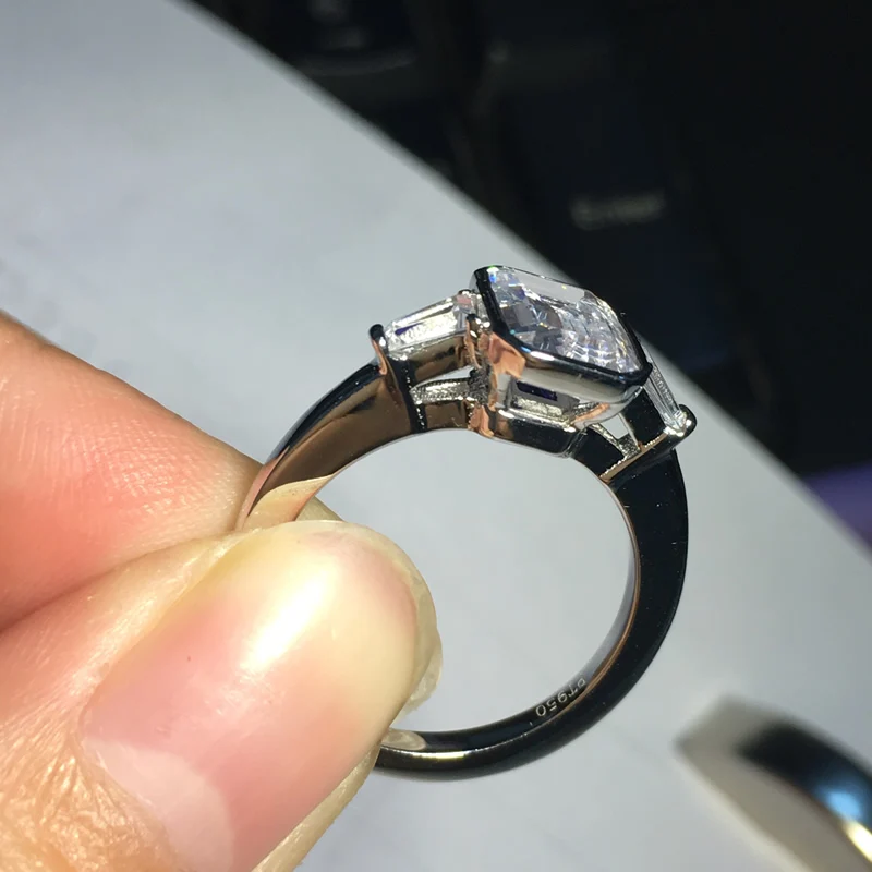 AINUOSHI, элегантное кольцо с изумрудной огранкой, 925 пробы, серебро, Anillos Mujer, Nscd, для женщин, свадебное кольцо, на заказ