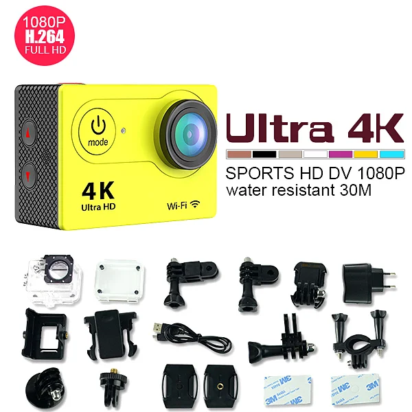 

Hot sellling mini action camera H9R 2.0" 4k 25fps wifi remote control digital camcorder dual screen waterproof photo camera