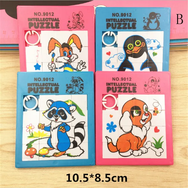 1PCS Cute Animals Plastic Slide Puzzle Toys Children's Building