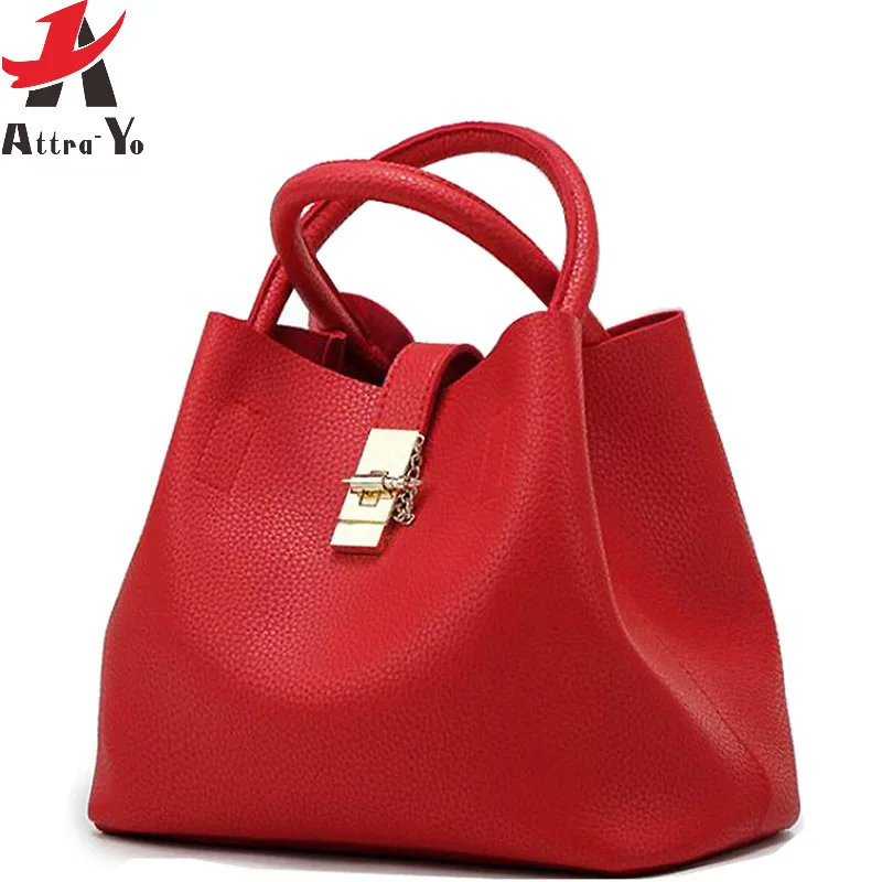 

ATTRA-YO Women Handbag Famous Brands Luxury Women Shoulder Bags Ladies in Women's tote bolsas Bag Purse Buket Handbag DH0265