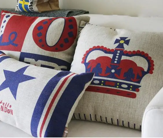 النمط البريطاني لندن القطن وسادة وسادة الموضة بوهيميا وسادة ل مكتب المنزل سائد أريكة 4 قطعة/الوحدة