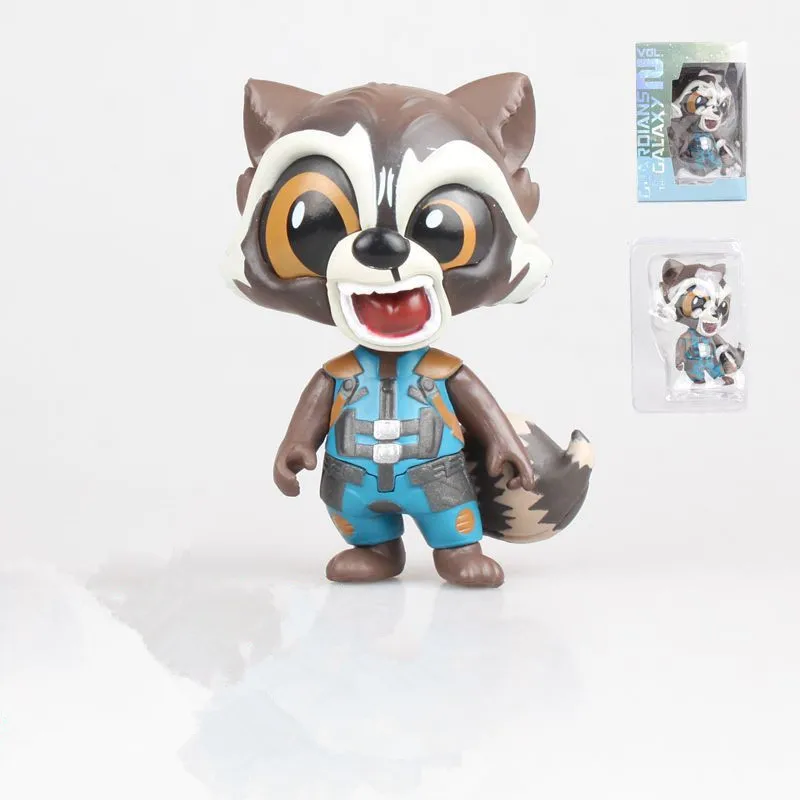 

Guardians of the Galaxy Marvel Avengers Rocket Raccoon Cute Vinyl Figure Model Toys with Bobble Head
