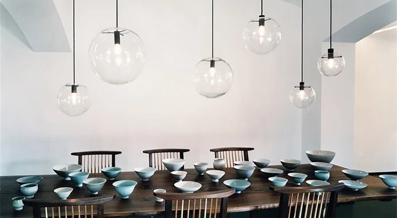 Modern Simple Nordic Glass Ball pendant Lamp Globe Chrome Pendant Lights Kitchen Lights for Dining Room Kitchen Bar Restaurant (13)