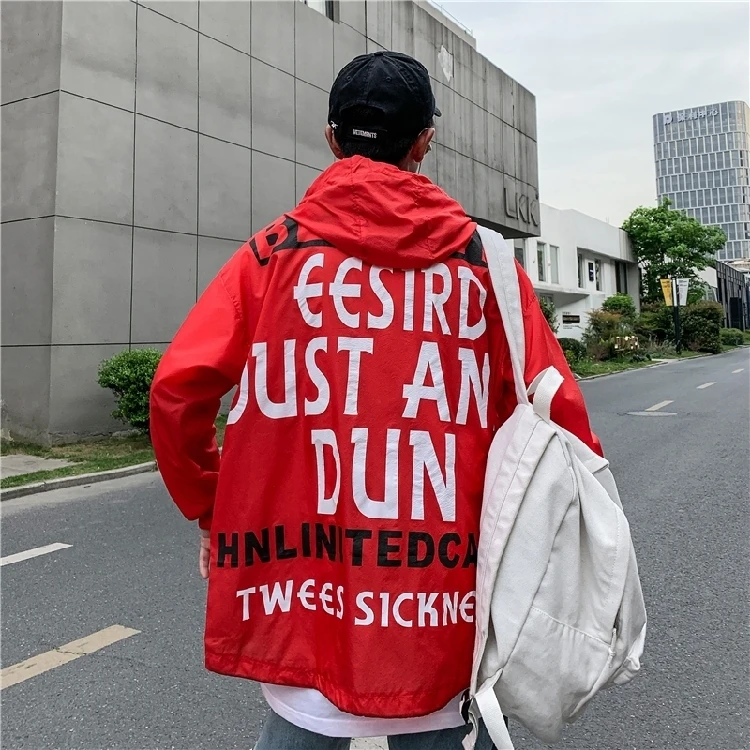 

Men's jacket 2019 summer new slim monogrammed large size jacket loose casual workwear jacket personality youth men's wear