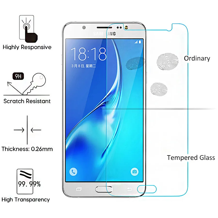 2.5D 9H закаленное стекло для Samsung J2 J3 J4 J5 J7 Prime A6 A8 A3 A5 Plus 2017 2018 Настоящее обновление