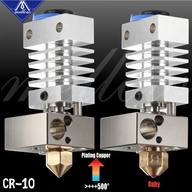 Najtaniej Mellow Top wszystkie metalowe CR10 Hotend platerowane blokiem miedzianym i tytanem przerwa cieplna 3D print j head Hotend dla ender 3 cr10 itp