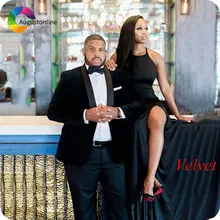 Black Men Suits for Wedding Smoking Jacket Groomsmen Suit Latest Coat Pant Designs Groom Tuxedo Slim Fit Terno Masculino Costume tian qiong mens black wool suits latest coat pant designs chinese style stand collar slim fit groom wedding suit formal wear
