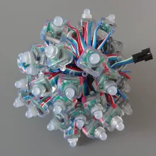 Квадратный 12 мм светодиодный пиксельный RGB WS2801 СВЕТОДИОДНЫЙ Модуль светильник, адресуемый цифровой полноцветный светодиодный пиксельный светильник, DC5V вход, водонепроницаемый IP68