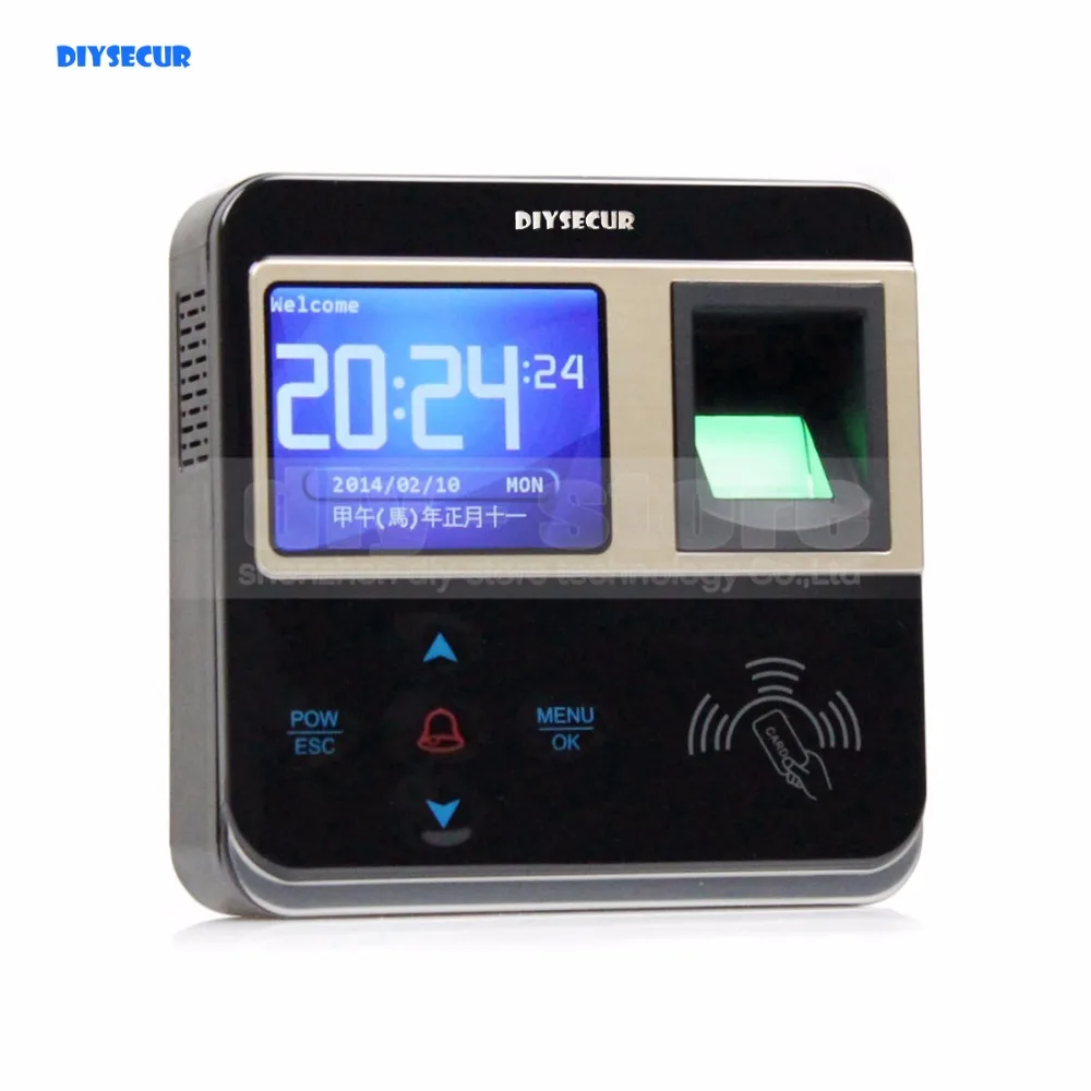 

DIYSECUR New Fingerprint And RFID Time Clock And Access Control With TCP/IP + Color Screen