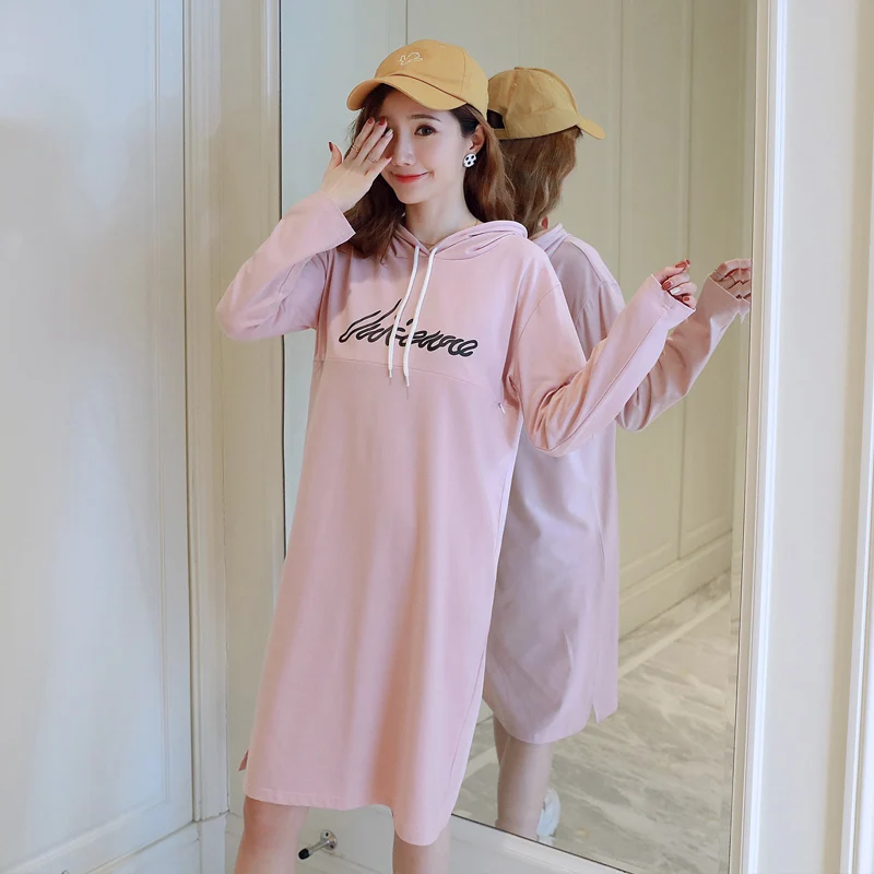 

3364# 2019 Spring Autumn Maternity Nursing Dress Hoodies Casual Breastfeeding Clothes for Pregnant Women Pregnancy Feeding Wear
