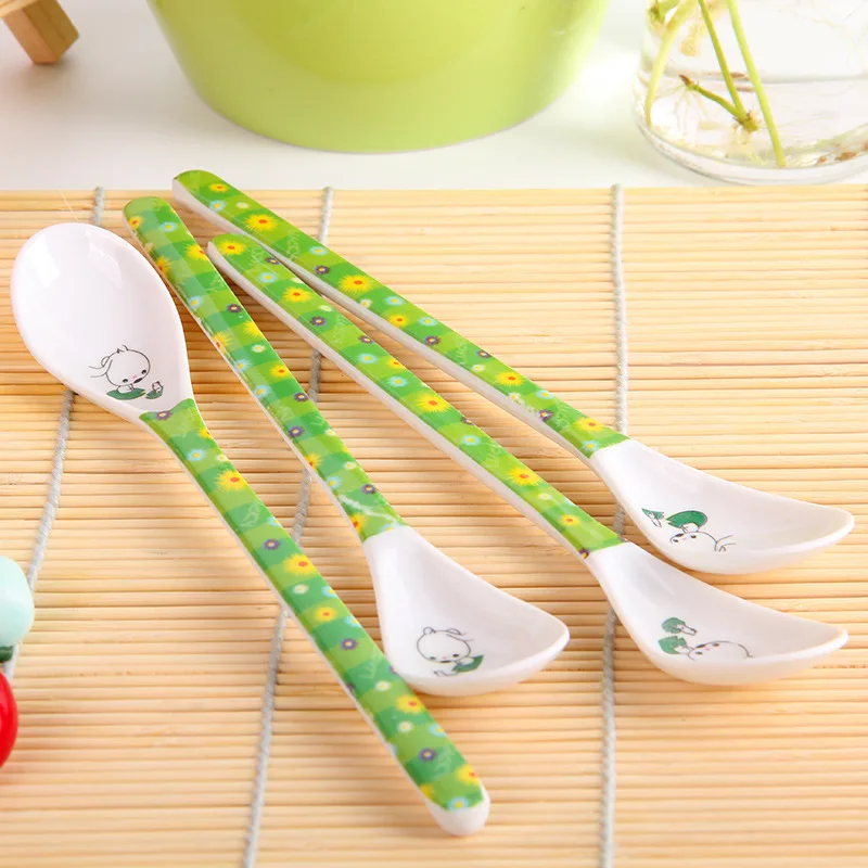 

2pc Children Tableware Baby Spoon Children Utensil Safety Tableware Infant Solid Feeding Flatware for Baby Feeding Bowl