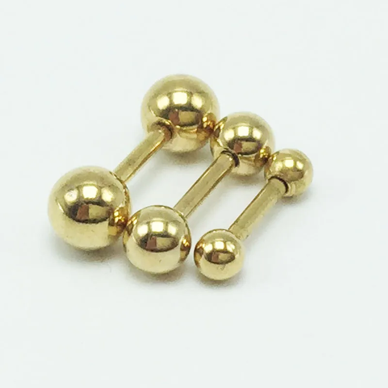 2 pieces fashion men stud earrings stainless steel barbell ear studs for women pendientes silver gold black rainbow 3mm 4mm 5mm - Image 4