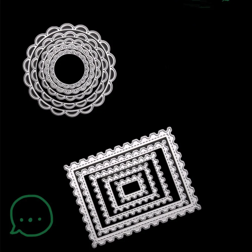 Dies 2pc lot DIY metal die cutting dies rectangle lace border craft die cut round embossing for