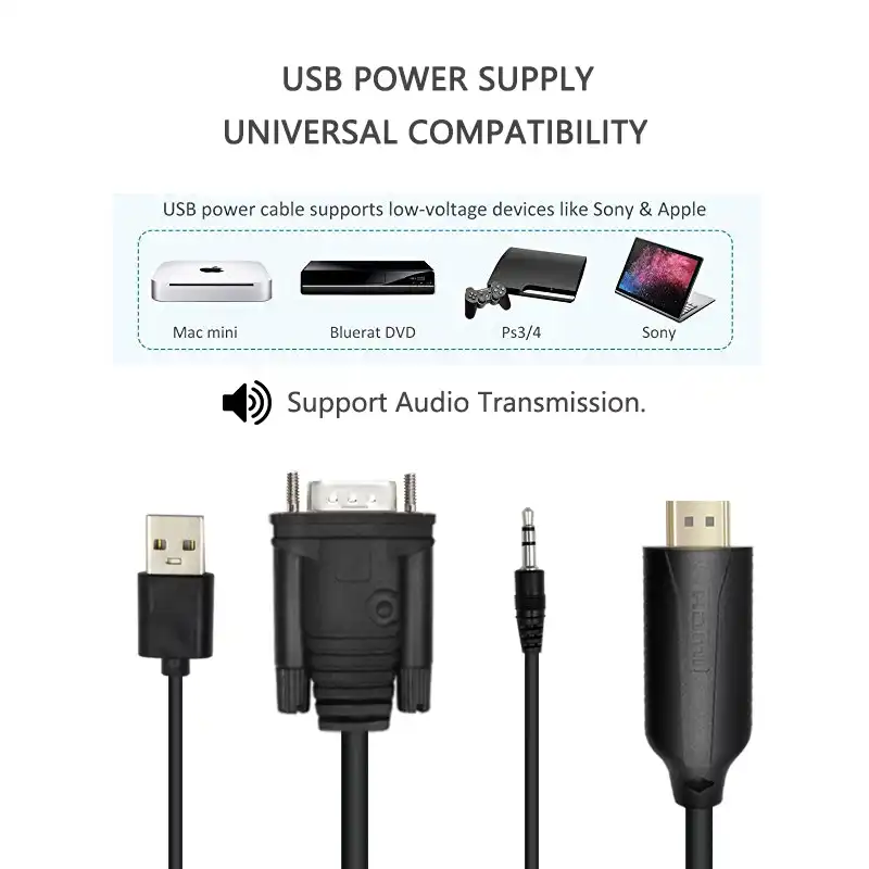 Vga Cables Hdmi To Vga Cable Adapter Converter 15 Pin D Sub Mac Ps4 Apply To Pc Projector Etc With Audio Hdmi Gold With Audio Male To Vga Female Connector Cord For Vga Cables Hdmi To Vga Cable Adapter Converter 15 Pin D Sub Mac Ps4 Apply To Pc Projector Etc With Audio Hdmi Gold With Audio Male To Vga Female Connector Cord For