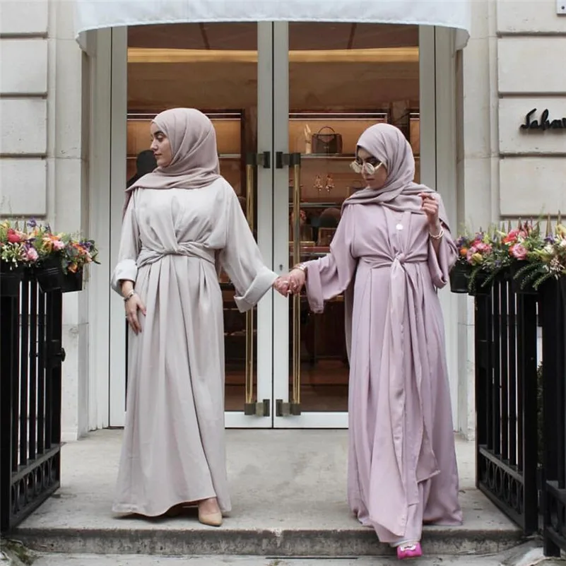 Женское Бандажное платье Abaya мусульманское Дубай Турция кафтан Рамадан халат Caftan