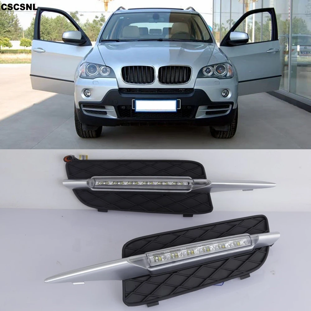 CSCSNL 2 шт. светодиодный дневные ходовые огни для BMW X5 E70 2007 2008 2009 2010 Габаритные