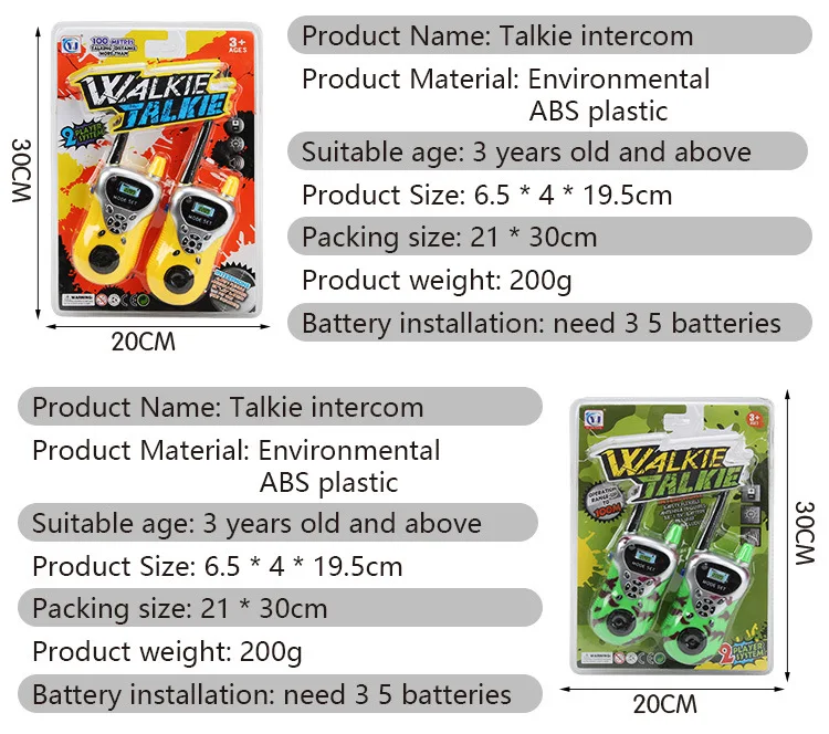 Детские рации, игрушки, мини двухсторонние Радиоприемники, Детские ролевые игры, мобильный телефон, говорящие игрушки для детей, диапазон 50 м
