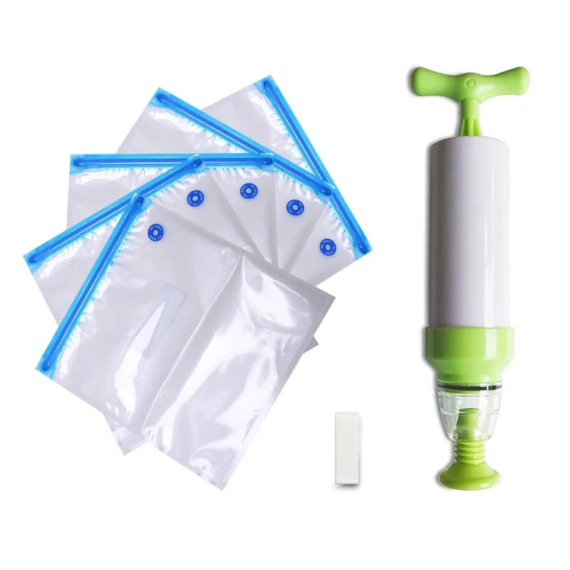 

High Quality 5PCS Storage Zipper Bag Fresh Food Snack Clip Grip Plastic Clear Ziplock Reclosable Storage Bag Travel Camping