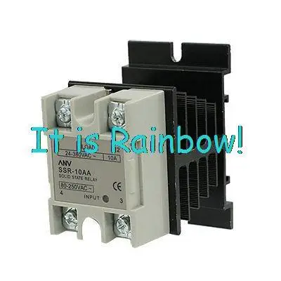 

Free Shipping 80-250V AC to 24-380V AC 10A SSR Solid State Relay w Aluminum Heat Sink