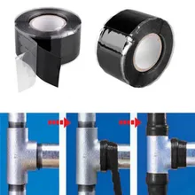 1 pc Self-Fusing Waterproof Rubber Silicone D Black Water Pipe Repair Adhesive Tape Tools Gas Pipeline Repair Tape