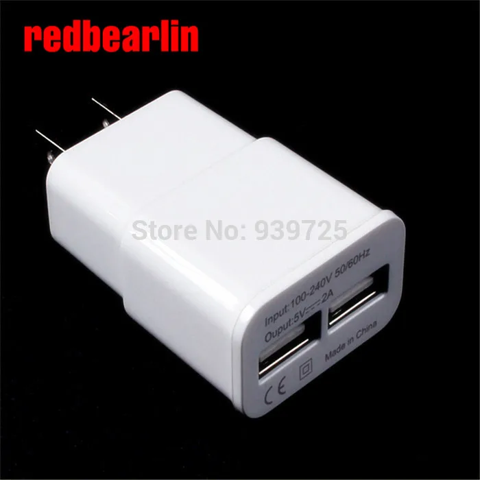 Redbearlin 100 шт/партия 5 В 2А Двойной 2 порта USB США штекер быстрое настенное зарядное устройство для iPhone 5 5S 6 PLUS iPad Mini SAMSUNG Note4 htc Nexus 4