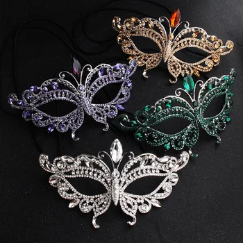 

Elegant Diamond Rhinestone Mask Sexy Hallowmas Venetian Princess diamond mask Wedding party ball mask cosplay tool
