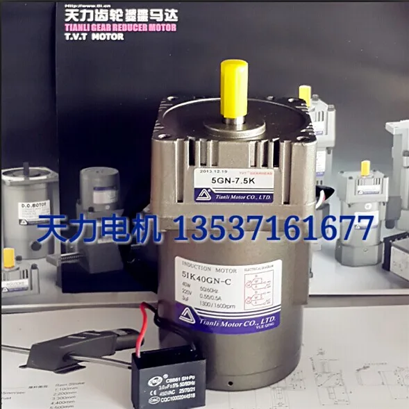 AC 220V 40W motor speed gear reduction Tianli motor 5IK40GN-C / 5GN-3K 180K copper