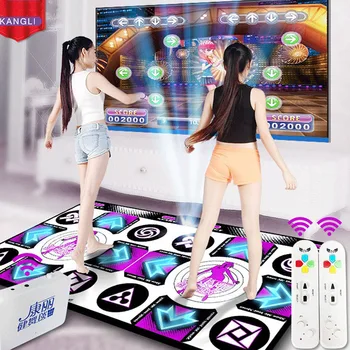

JRGK Wireless Controll Games Mats Fitness English Menu Dance Pads Mats For TV PC Computer Flash Light Guide Double Dance Mat