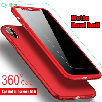 

Ultra-thin 360 Degree Coverage Full Body Protection Hard PC Full Cover Case for iPhone 8Plus X 6/6SPlus 7PlusTempered Glass