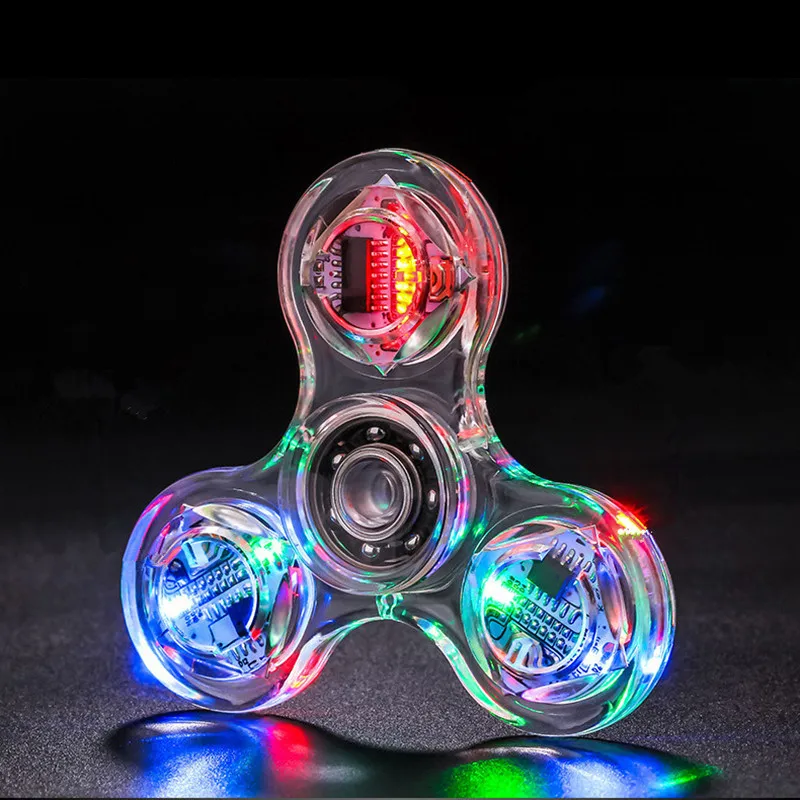 

WINCO LED light Crystal Fidget Spinner Hand Spinner Glow in Dark Light EDC Stress Relief Toys For Kids Autism ADHD Focus Toys