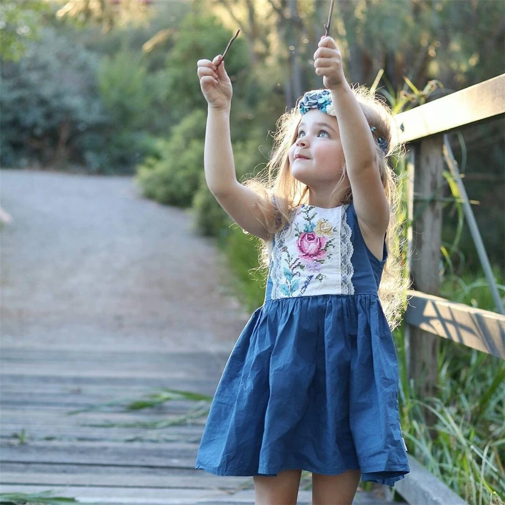 Yeedison Cotton Baby Girls Dress 2018 Summer Children Costumes Floral Toddler Kids Princess Dresses For Girls Party Casual Dress (3)