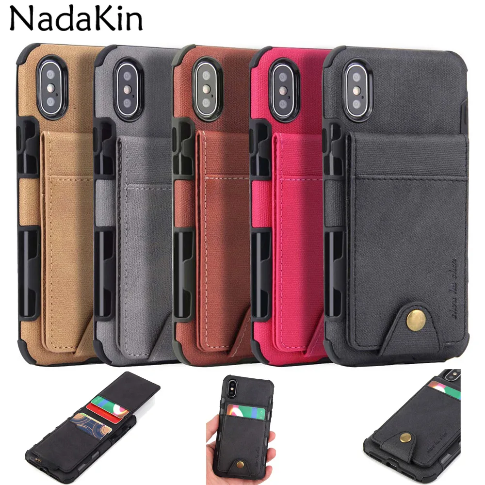 

Shockproof Back Card Pockets Fitted Phone Case for Sony Xperia XA1 Ultra XZ1 Dual Cover Shell with Up and Down Slots
