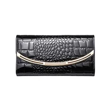 Women Evening Clutch Bag Genuine Leather Wallet Ladies Fashion Patent Long Wallets Luxury Brand Coin Purse Female Clutch 3 Fold Women Evening Clutch Bag Genuine Leather Wallet Ladies Fashion Patent Long Wallets Luxury Brand Coin Purse Female Clutch 3 Fold