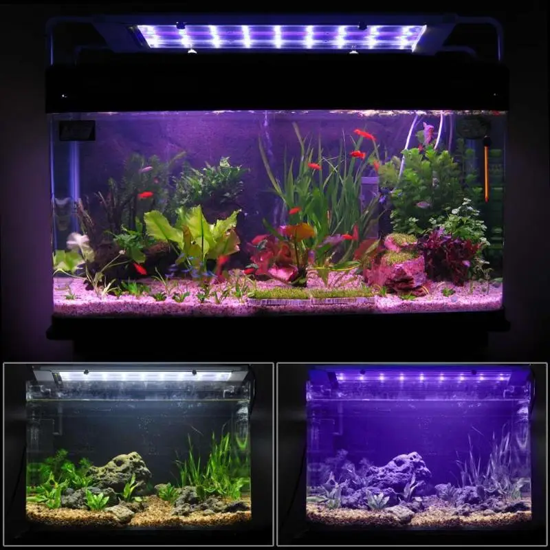

18 LED Fish Tank Light Aquarium Light AC 110-240V Waterproof Ultrathin Retractable Clip Lamp Fish Tank Clip Light US/EU Plug