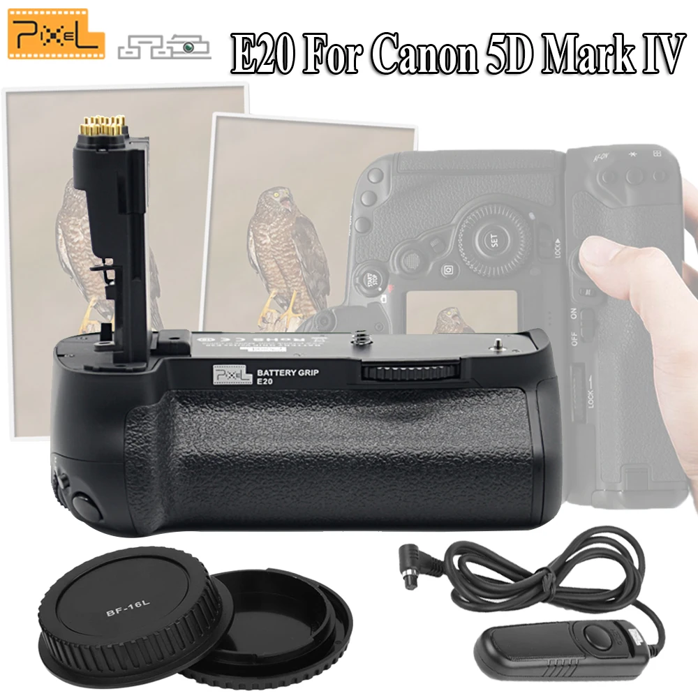 Pixel E20 For Canon 5D Mark IV / 5D4 / 5D MarkIV Camera Professional Battery Grip & Camera Cap & RC-201 Wired Shutter Release Pixel E20 For Canon 5D Mark IV / 5D4 / 5D MarkIV Camera Professional Battery Grip & Camera Cap & RC-201 Wired Shutter Release