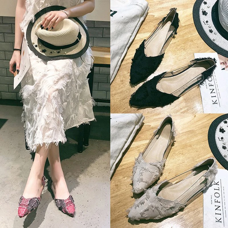 

Tangnest New Spring Red D'orsay Flats Women Fabric Loafers Shallow Pointed Toe Flat Shoes Lady Casual Fashion Footwear XWD7360