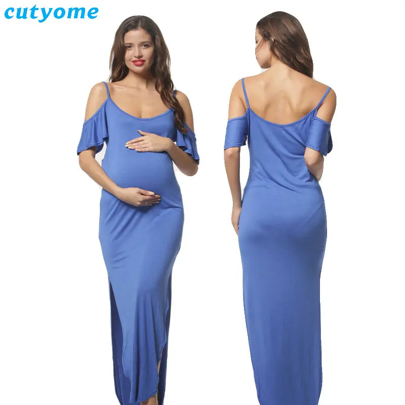Для беременных Подставки для фотографий кружева платье с длинным рукавом Макси для беременных стрелять платье Беременность платья для