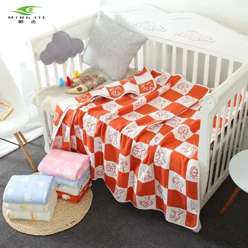 

New 6 Layers Muslin Cotton Baby Larger Blankets Swaddles Newborn Wrap Gauze Crown Elephant Children Blanket Infant Bath Towel