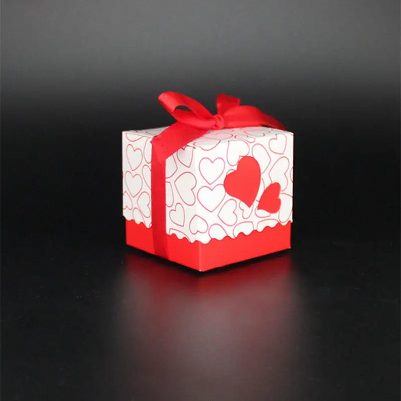 Распродажа 12 шт. вечерние коробки для конфет в форме сердца - Цвет: Красный