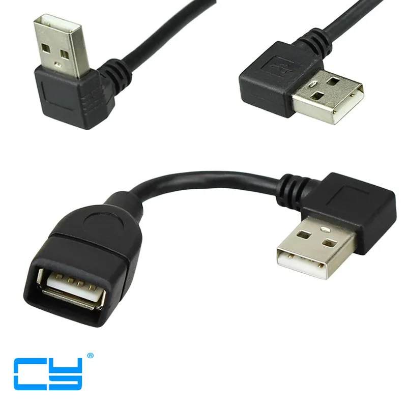 10 см 20 USB 2 0 A штырь гнездо 90 угловой Удлинительный адаптер кабель USB2.0