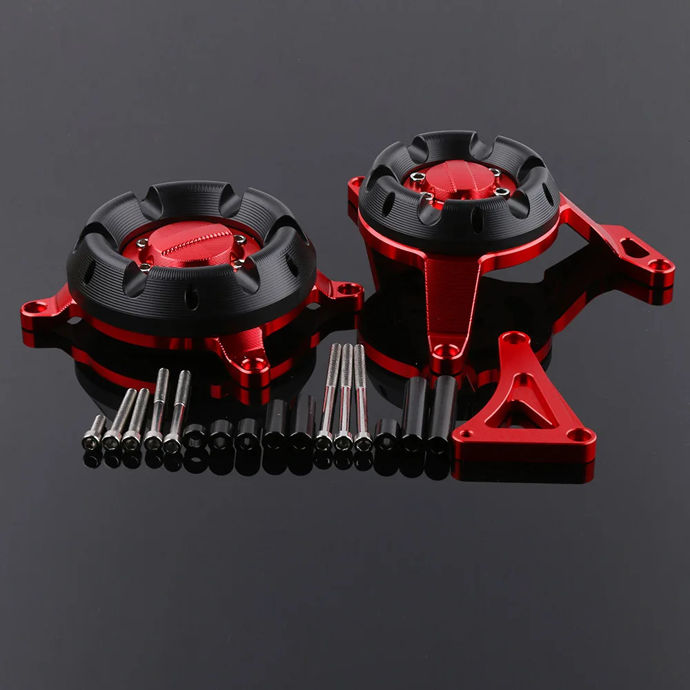 Красный SMOK для Kawasaki Ninja 250 300 Z250 Z300 аксессуары для мотоциклов CNC алюминиевый Двигатель статора Защитный протектор Защитная крышка - Цвет: Красный