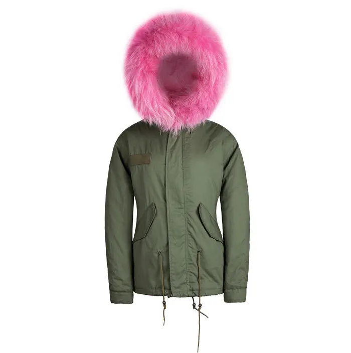 Buy Pink Winter Faux Fur Parka Male Coats for Man
