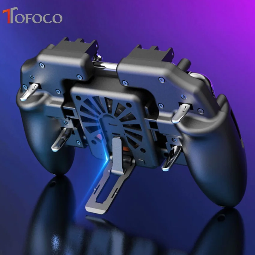  Pubg Controller with Fan Gamepad Pubg Mobile Controller Trigger L1 R1 Shooter Joystick Phone Holder