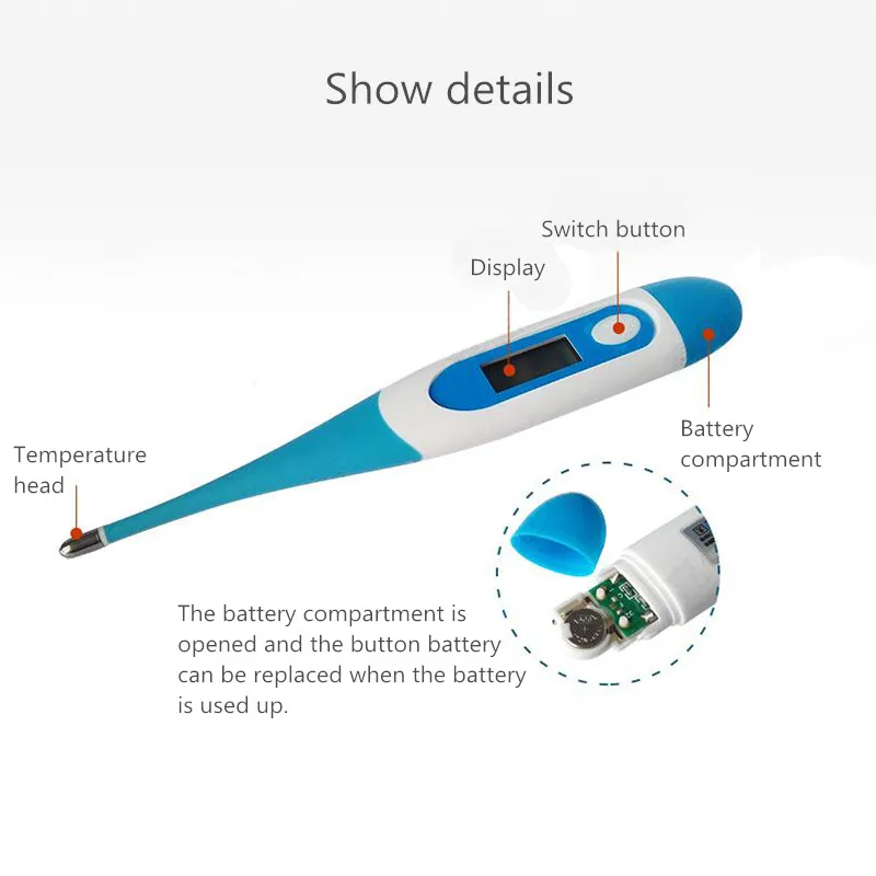 Электронный Детский цифровой термометр с ЖК-дисплеем, портативный термометр с губами для младенцев, детей, взрослых, водонепроницаемый термометр