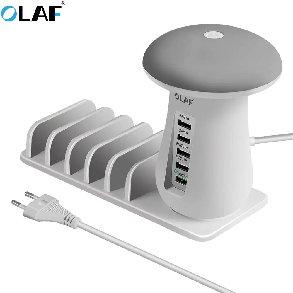 

OLAF Multi 5-Port USB Charger Quick Charge 3.0 USB Charging Station with QC 3.0 Port for iPhone for Xiaomi for Samsung for LG
