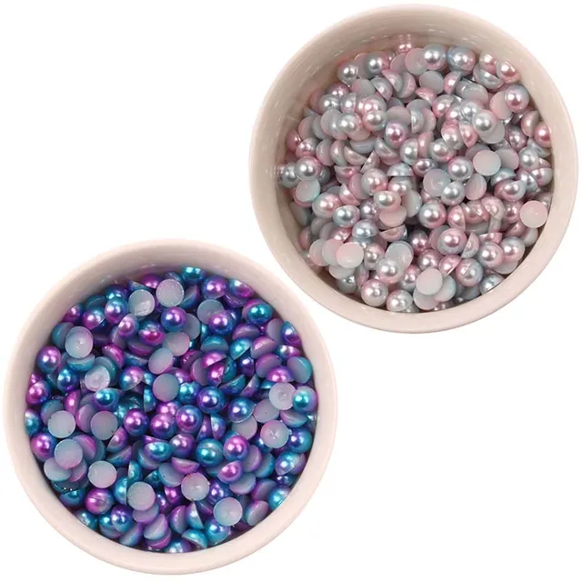 80pcs 5mm Half Round Abs Imitation Pearl Beads Sbook Craft Diy 80pcs 5mm Half Round Abs Imitation Pearl Beads Sbook Craft Diy Jewelry Sewing Accessory Table Confetti