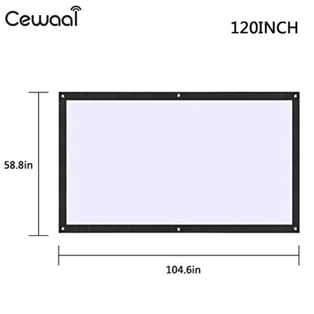 Cewaal Складной Гибкий 270*150 см 12" 16:9 соотношение полиэстер видео фильм экран для проектора с занавесом домашний открытый видео кинотеатр