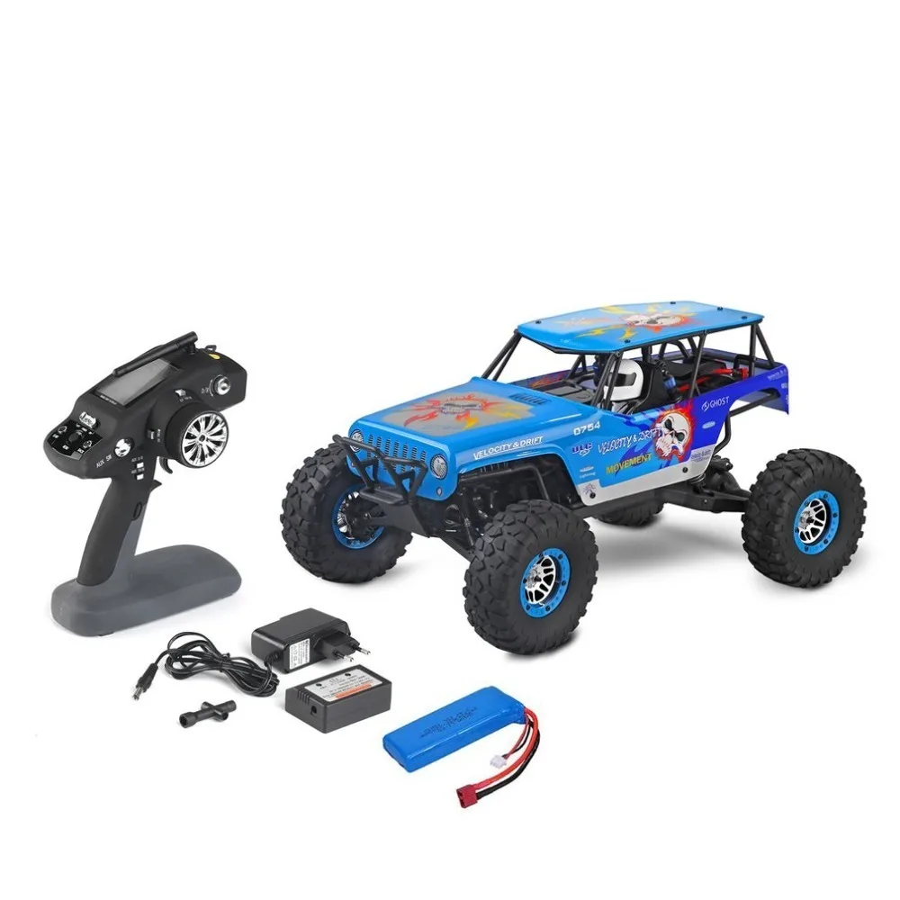 

10428-A RC Car 4WD Electric Rock Climbing Crawler Desert Truck Off-Road Buggy Brushed Vehicle RTR with 2.4GHz Radio Controller