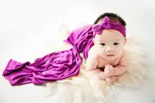  Dark Purple Knit Stretch Jersey Wrap  Posing Backdrop Newborn Swaddle Blanket Infant Headband Girls Layer Fabric Photo Props 